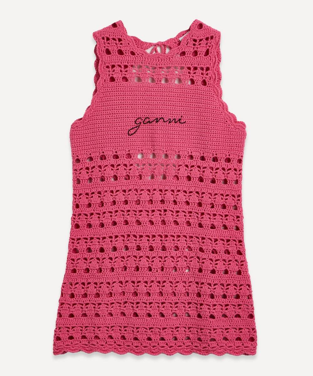 Ganni - Shocking Pink Crochet Tunic