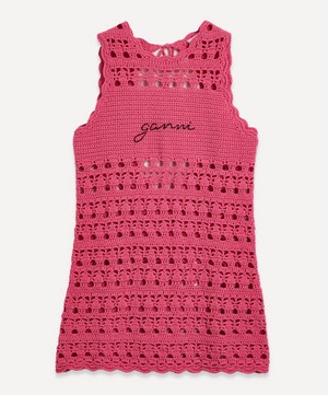 Ganni - Shocking Pink Crochet Tunic image number 0