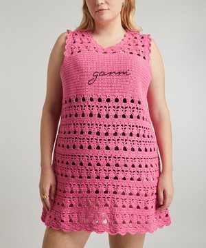 Ganni - Shocking Pink Crochet Tunic image number 2