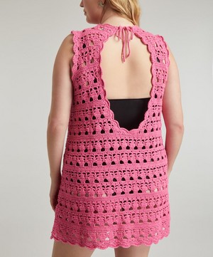 Ganni - Shocking Pink Crochet Tunic image number 3