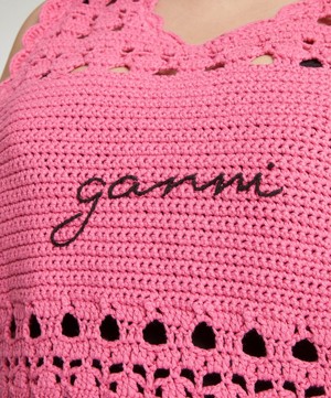 Ganni - Shocking Pink Crochet Tunic image number 4