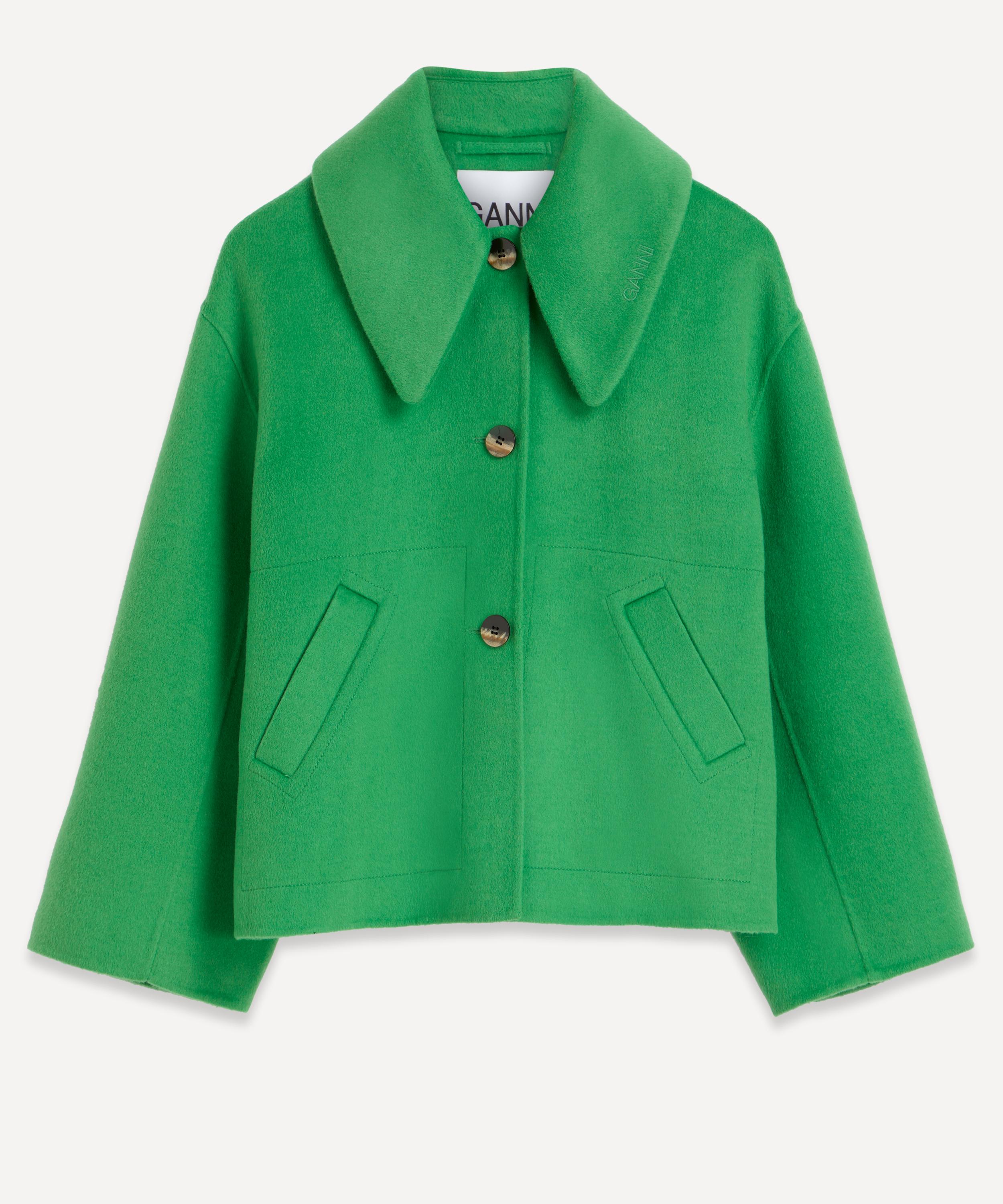 Ganni - Woollen Wide-Collar Jacket image number 0
