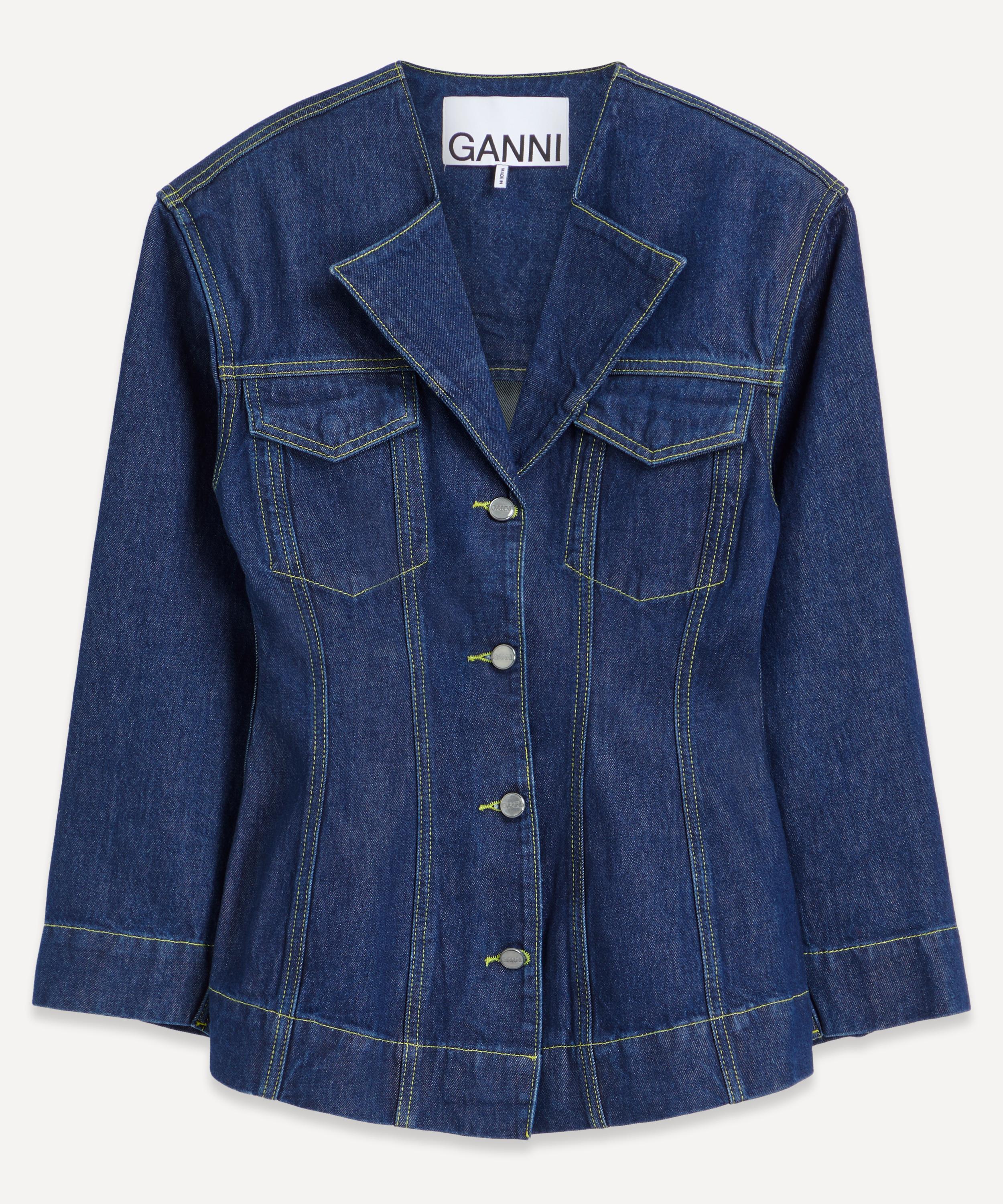 Ganni Rinse Denim Fitted Blazer | Liberty