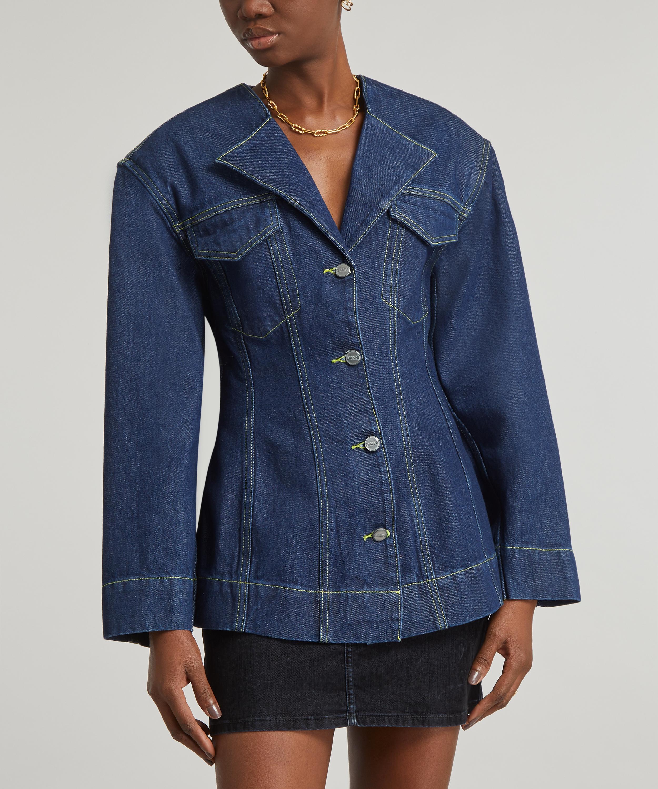 Ganni - Rinse Denim Fitted Blazer image number 2