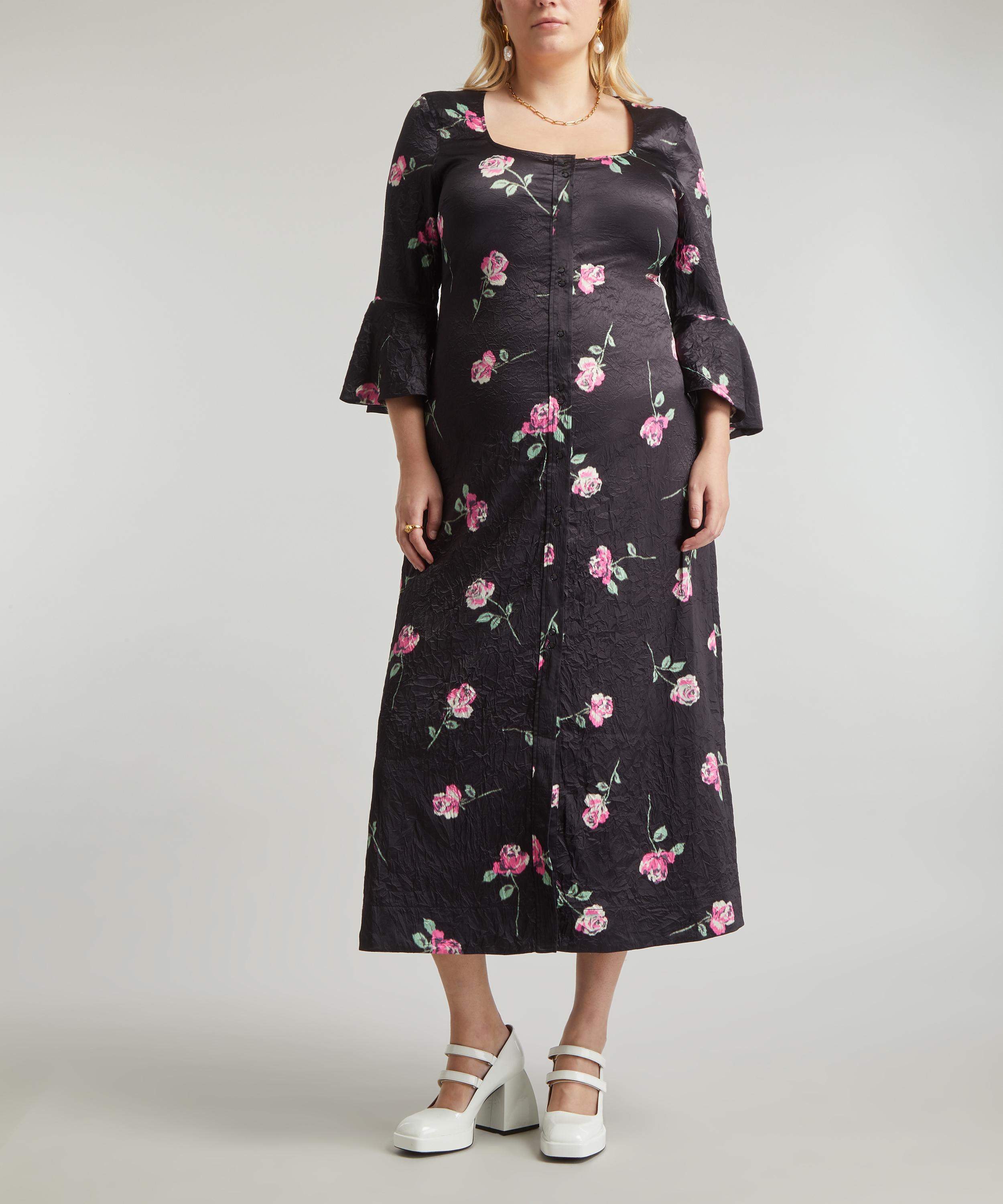 Ganni - Crinkled Satin Long Dress image number 2