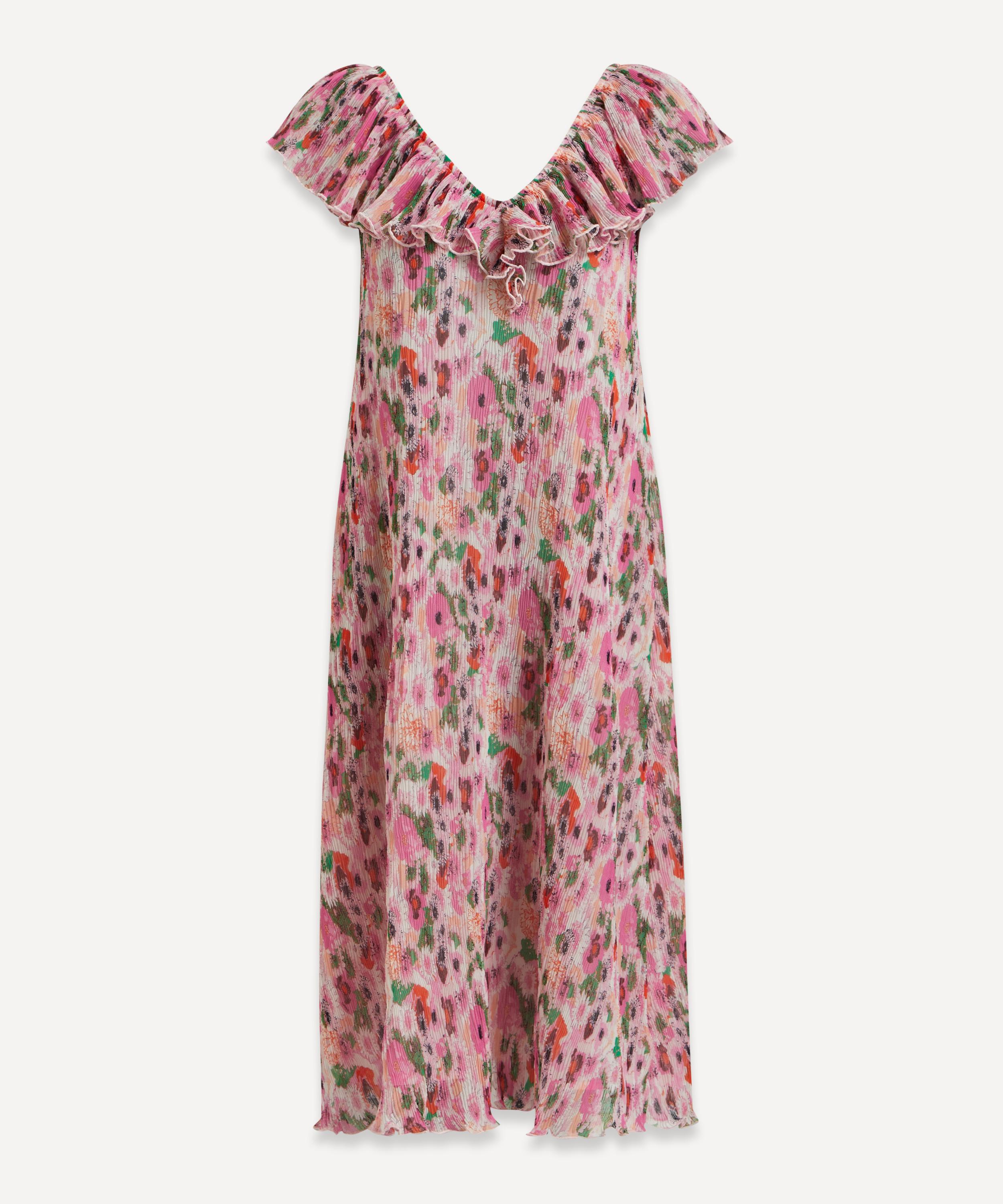 Ganni - Pleated Georgette Mini-Dress image number 0