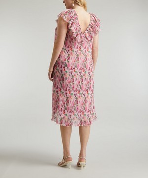 Ganni - Pleated Georgette Mini-Dress image number 3
