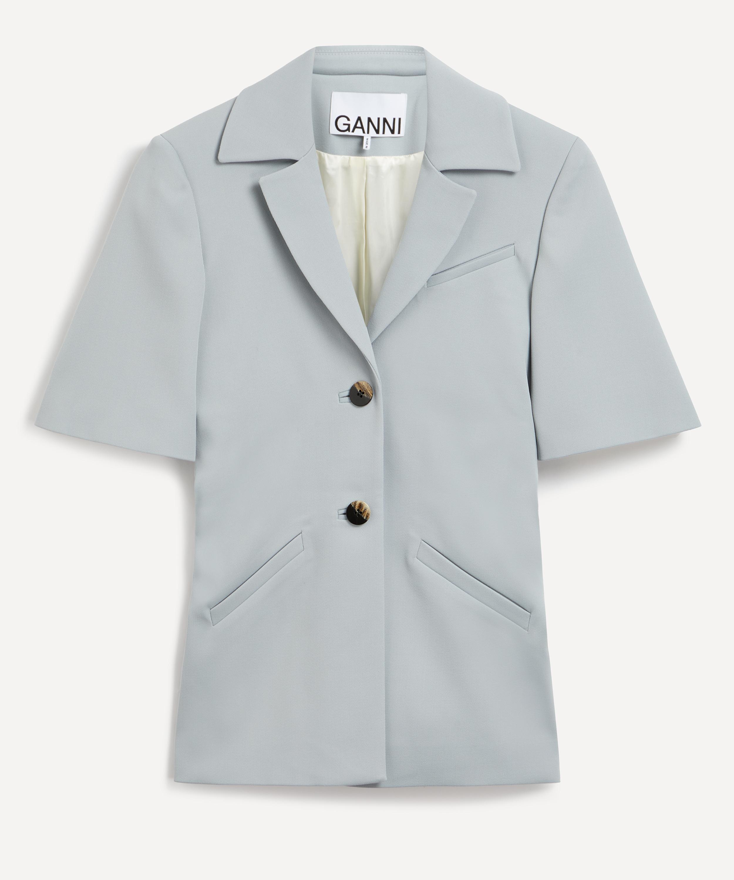 Ganni - Short Sleeve Twill Blazer image number 0