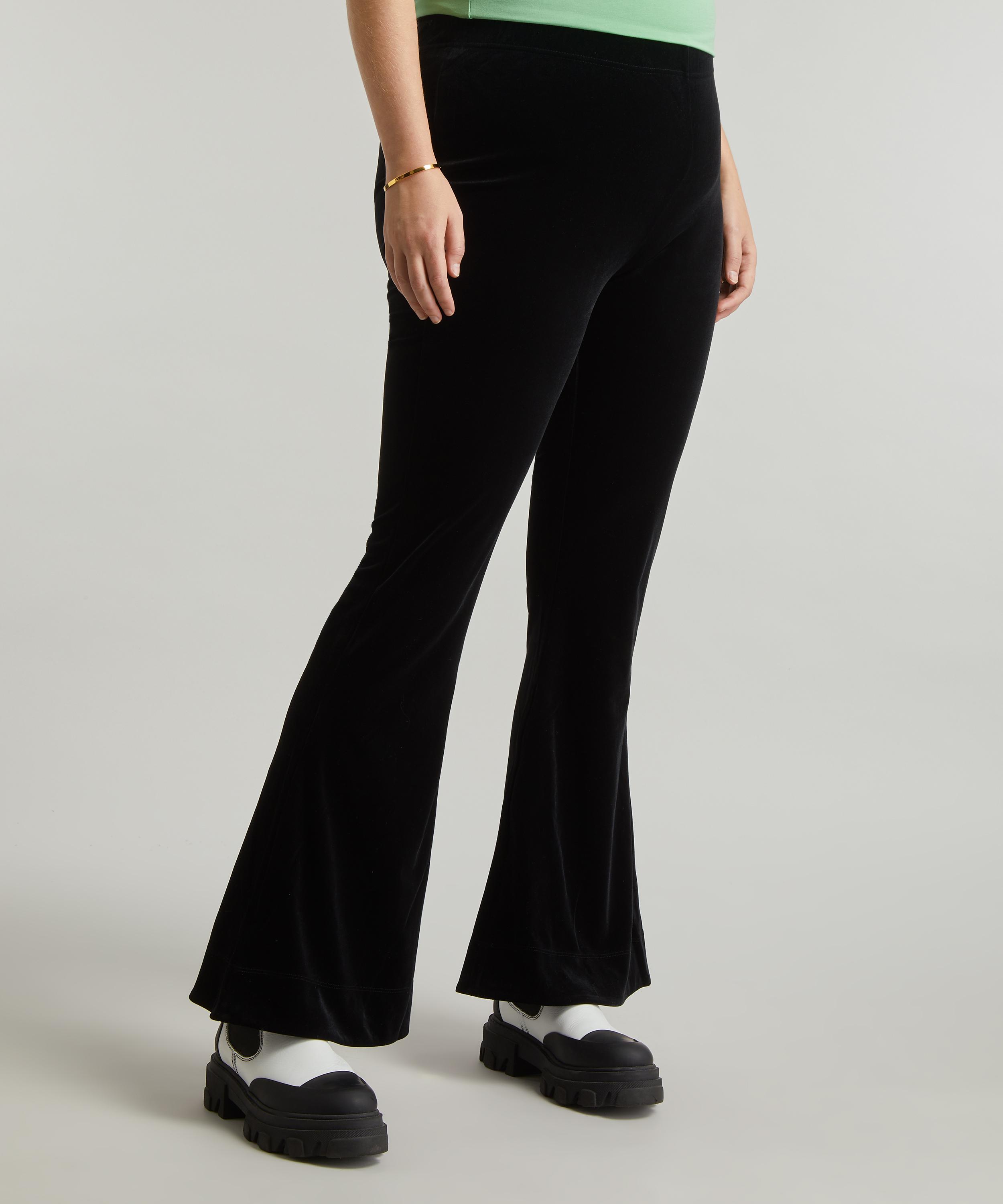 velvet flare leg pants