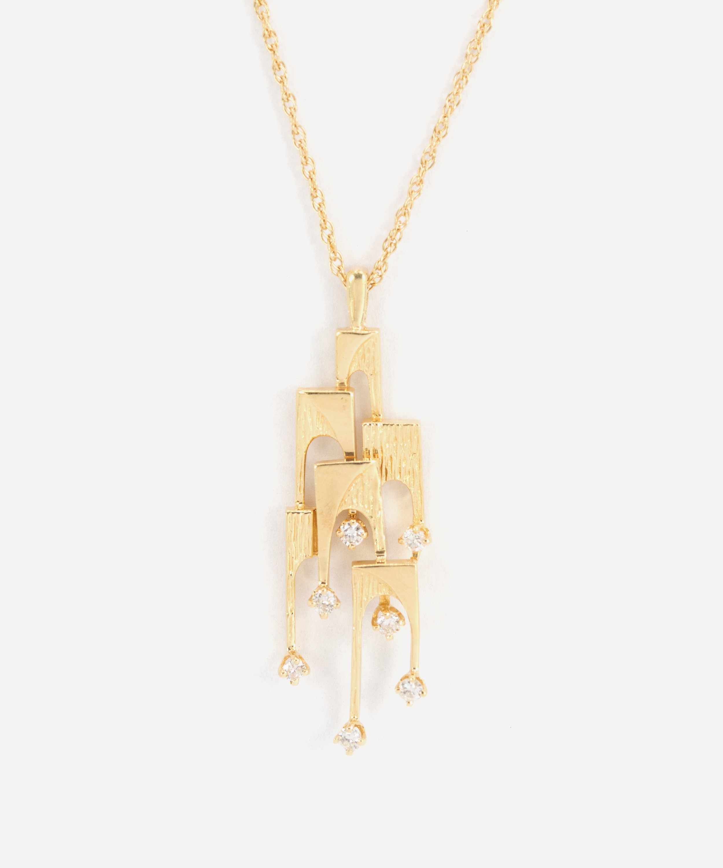 Kojis - 14ct Gold 1970s Diamond Pendant Necklace image number 0