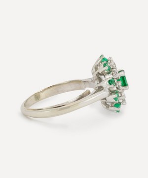 Kojis - 14ct White Gold Emerald and Diamond Target Cluster Ring image number 2