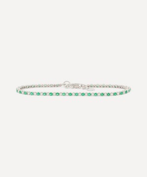 Kojis - 18ct White Gold Emerald and Diamond Tennis Bracelet image number 0