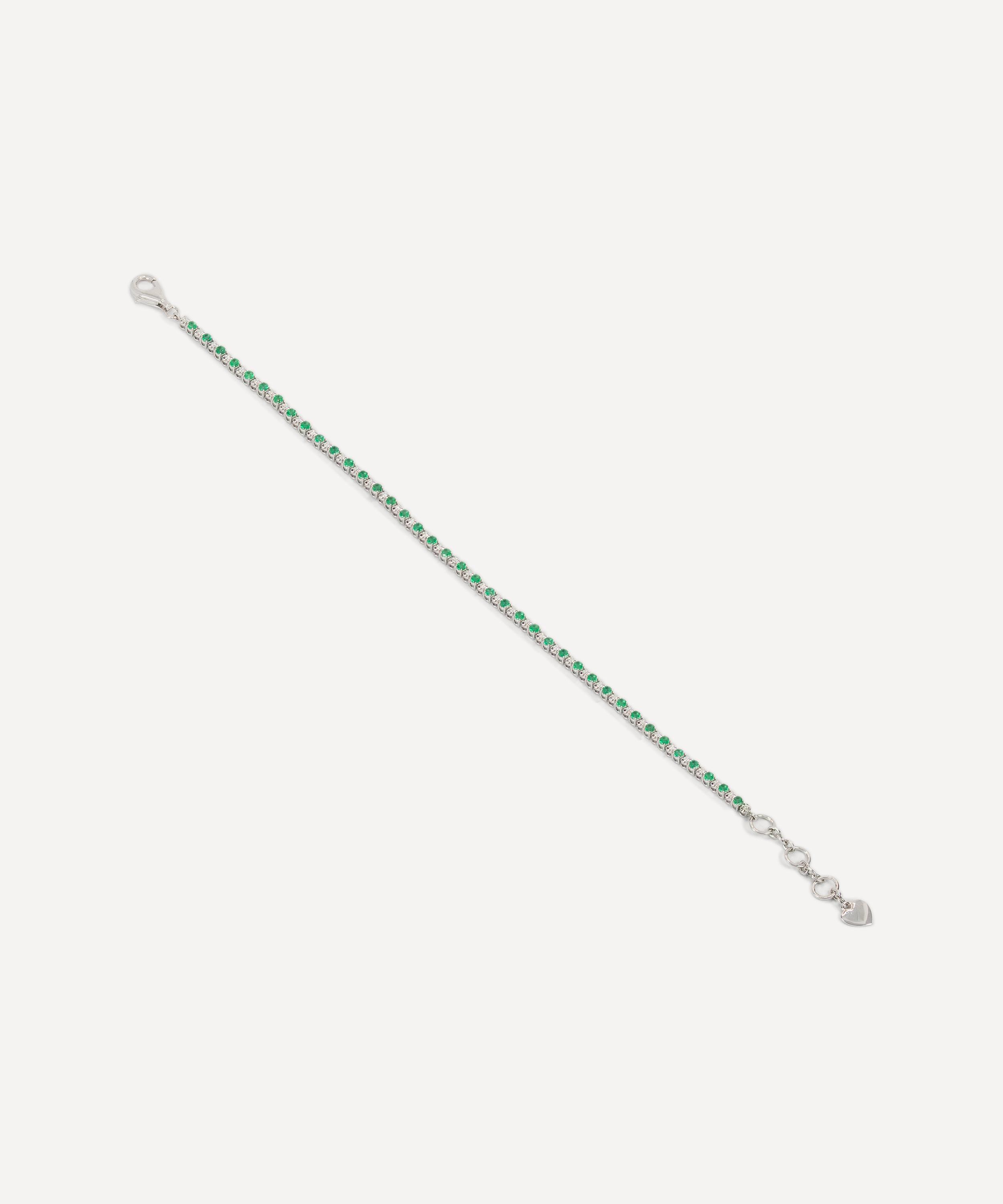 Kojis - 18ct White Gold Emerald and Diamond Tennis Bracelet image number 1