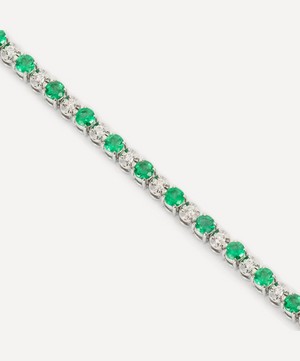 Kojis - 18ct White Gold Emerald and Diamond Tennis Bracelet image number 2
