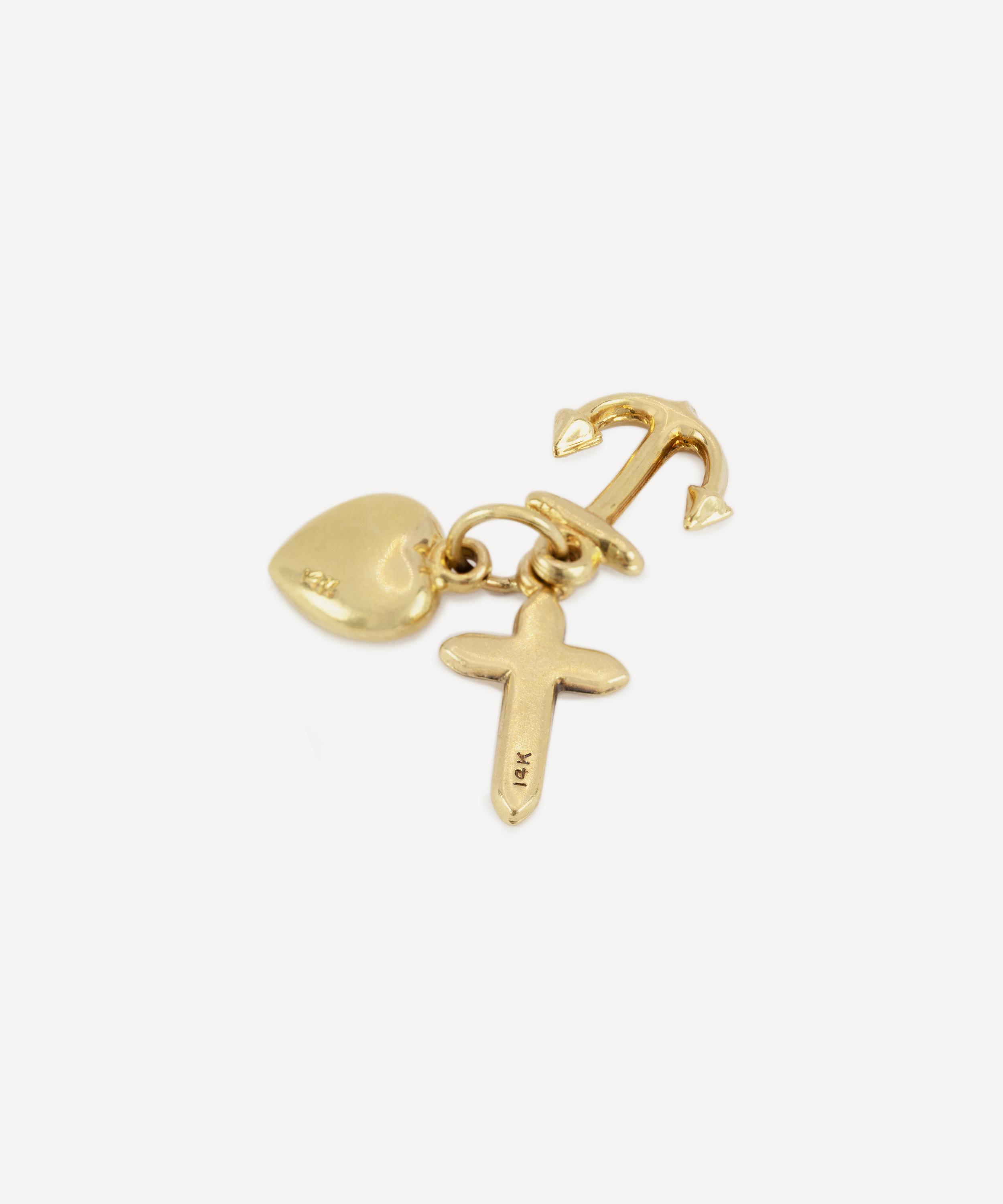 Kojis - 14ct Gold Vintage Hope and Faith and Charity Charm image number 0