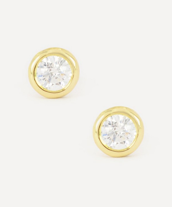 Kojis - 18ct Gold Bezel Set Diamond Stud Earrings image number null