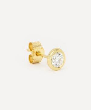 Kojis - 18ct Gold Bezel Set Diamond Stud Earrings image number 1