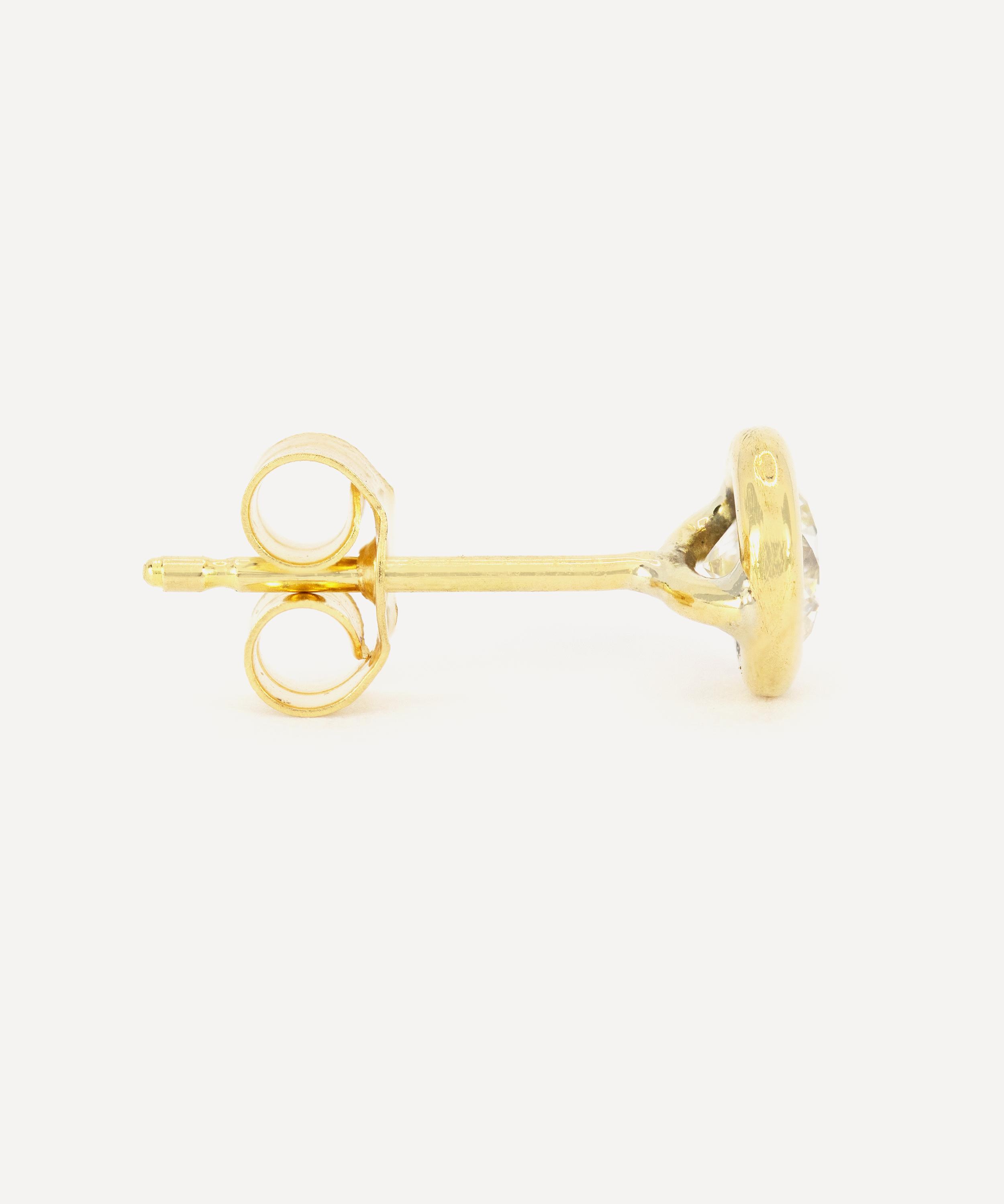 Kojis - 18ct Gold Bezel Set Diamond Stud Earrings image number 2