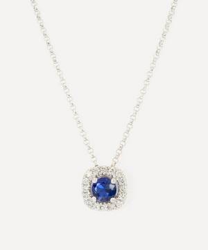 18ct White Gold Sapphire and Diamond Slider Pendant Necklace