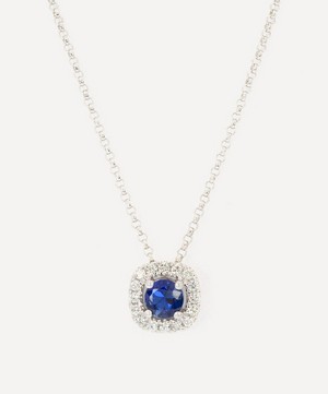 Kojis - 18ct White Gold Sapphire and Diamond Slider Pendant Necklace image number 0
