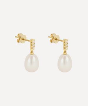 Kojis - 18ct Gold Pearl and Diamond Drop Earrings image number 1