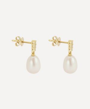 Kojis - 18ct Gold Pearl and Diamond Drop Earrings image number 2