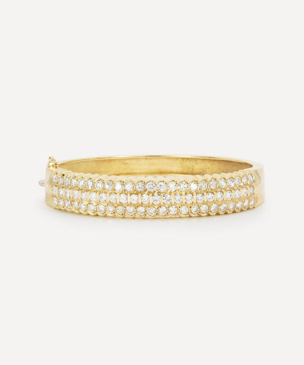 Kojis - 14ct Gold Vintage Diamond Bangle Bracelet