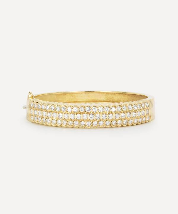 Kojis - 14ct Gold Vintage Diamond Bangle Bracelet image number 0