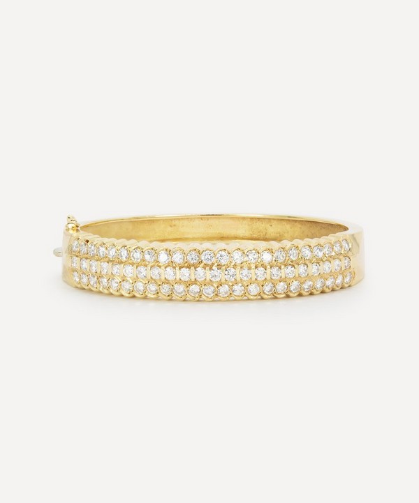 Kojis - 14ct Gold Vintage Diamond Bangle Bracelet image number null
