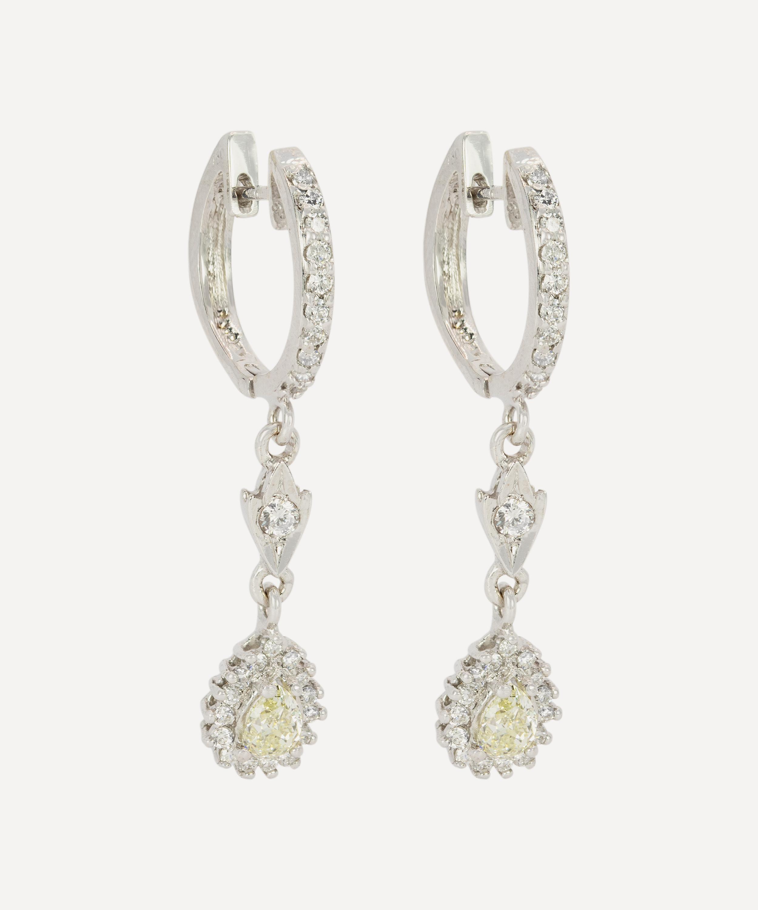 Kojis - 18ct White Gold Diamond Hoop Earrings image number 1