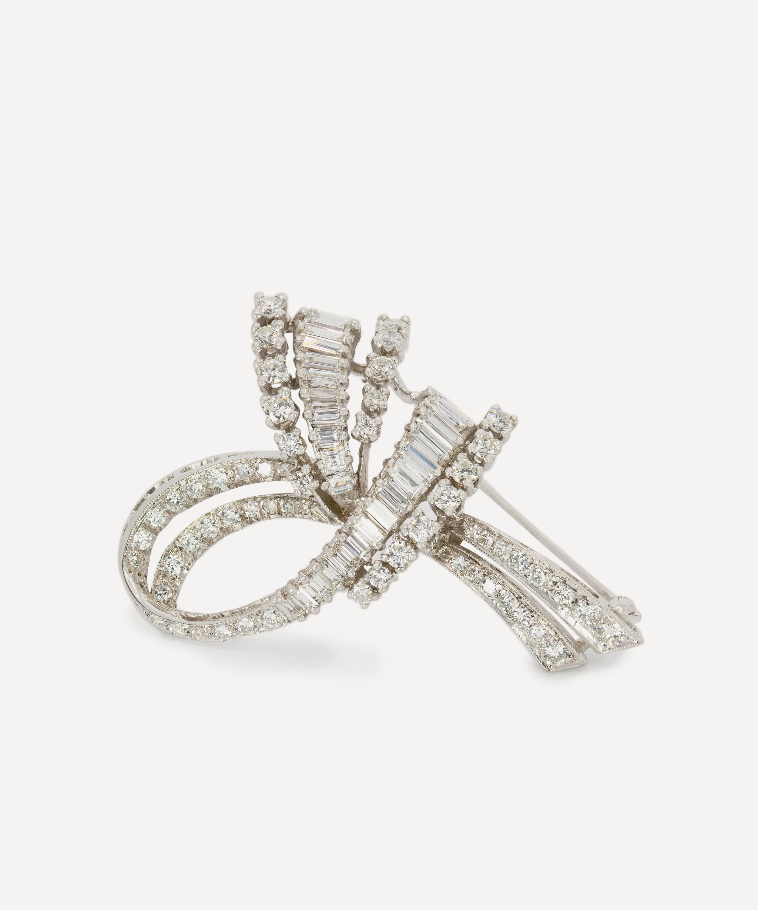Kojis - 14ct White Gold 1950s Diamond Brooch