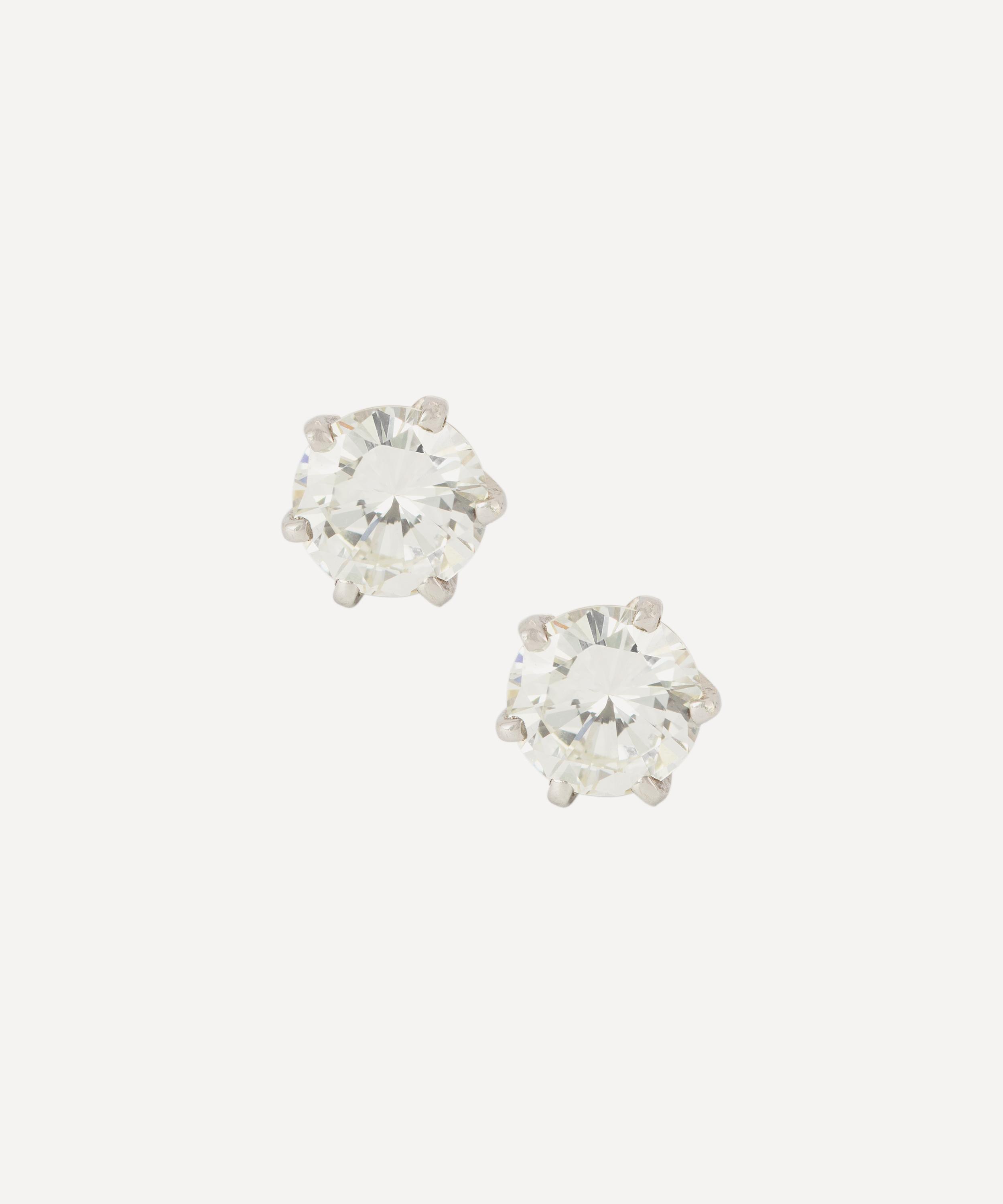 Kojis - 14ct White Gold Solitarie Diamond Stud Earrings image number 0