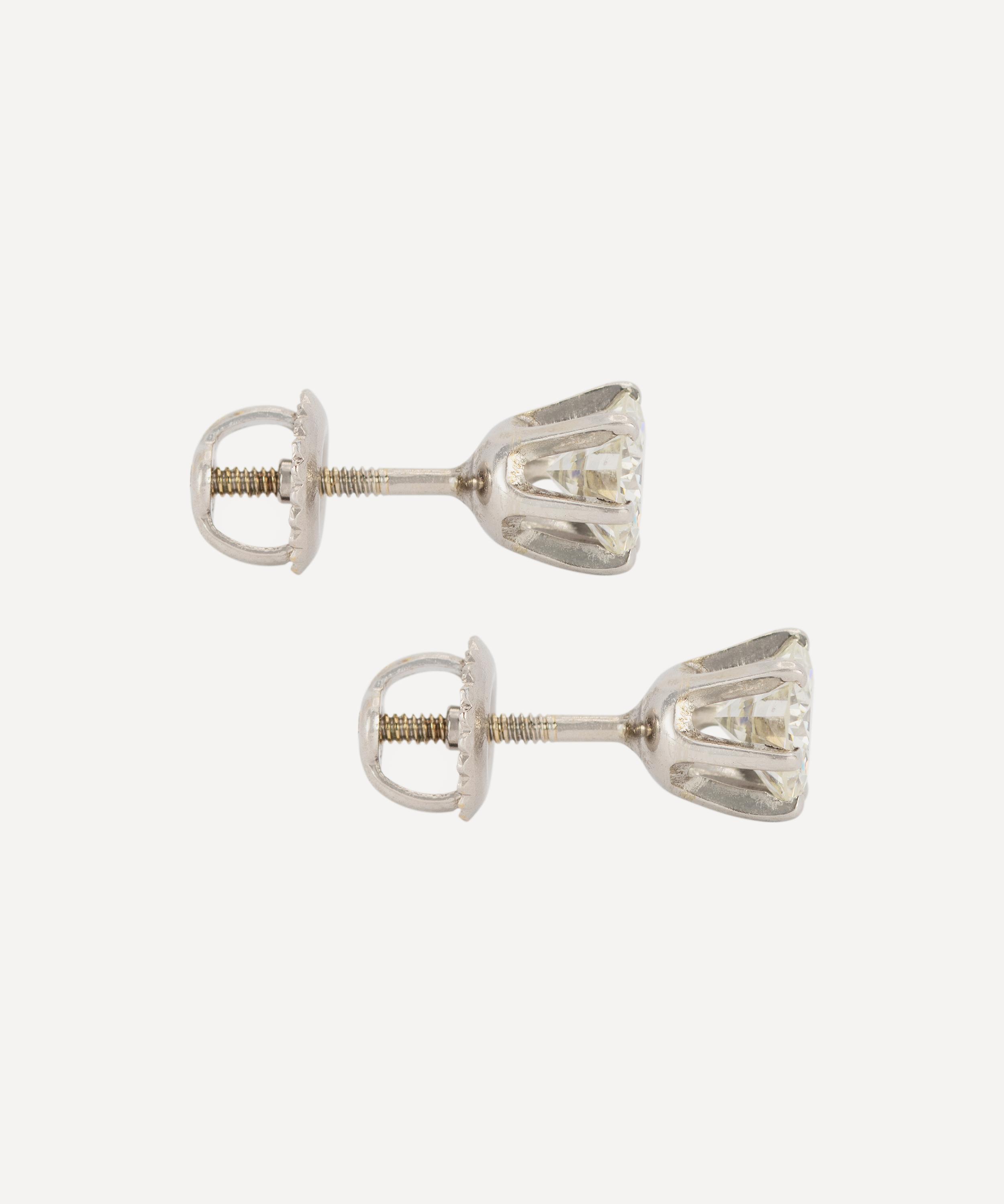 Kojis - 14ct White Gold Solitarie Diamond Stud Earrings image number 2
