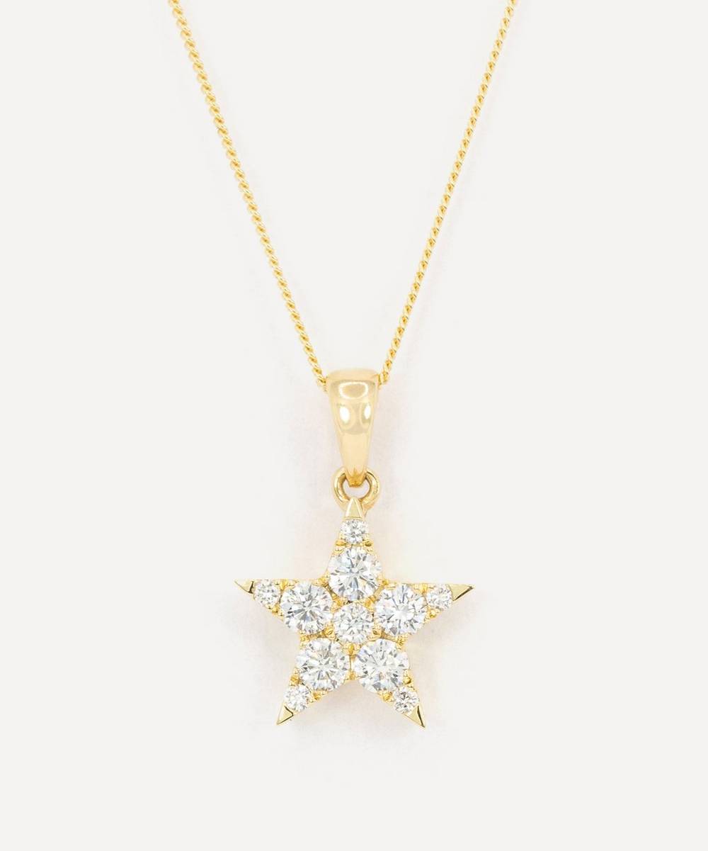 Kojis - 18ct Gold Diamond Star Pendant Necklace