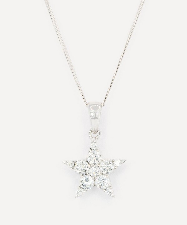 Kojis - 18ct White Gold Diamond Star Pendant Necklace image number null