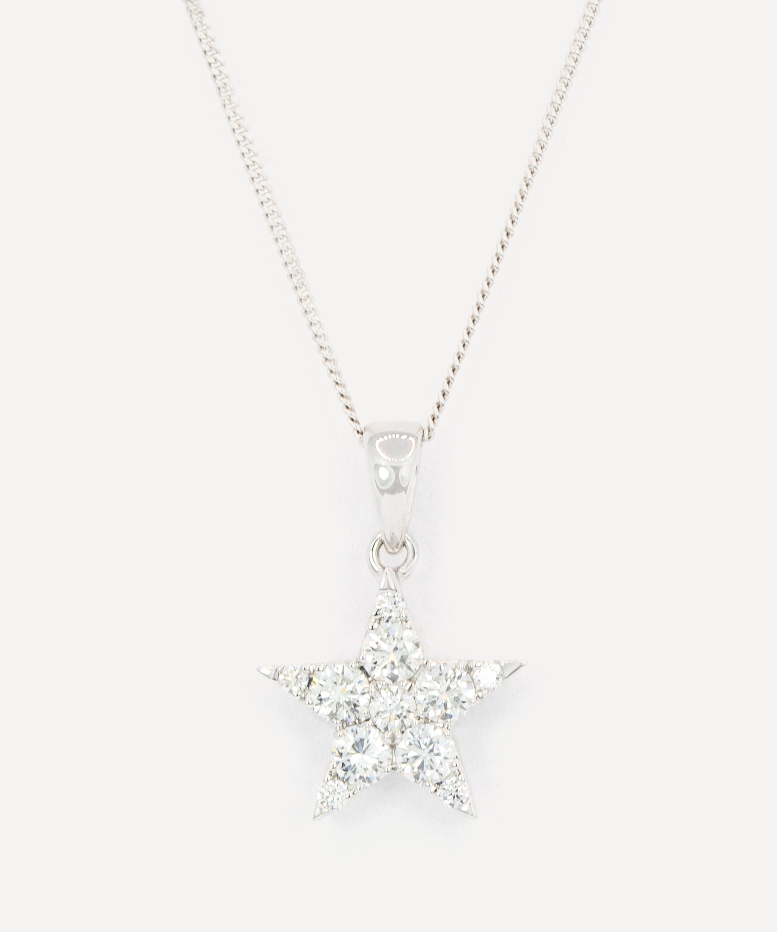 Kojis - 18ct White Gold Diamond Star Pendant Necklace image number 0
