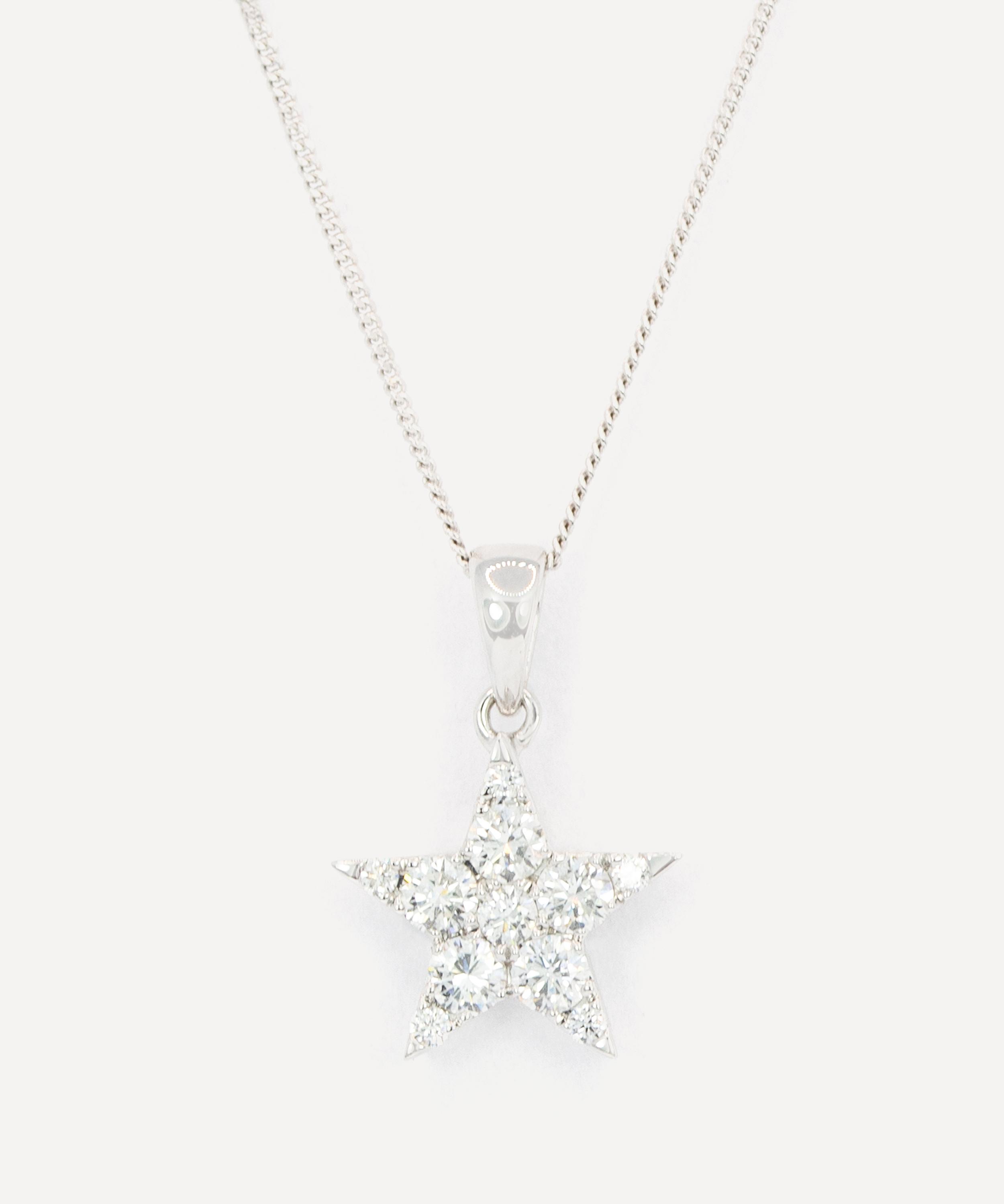 Kojis - 18ct White Gold Diamond Star Pendant Necklace image number 0