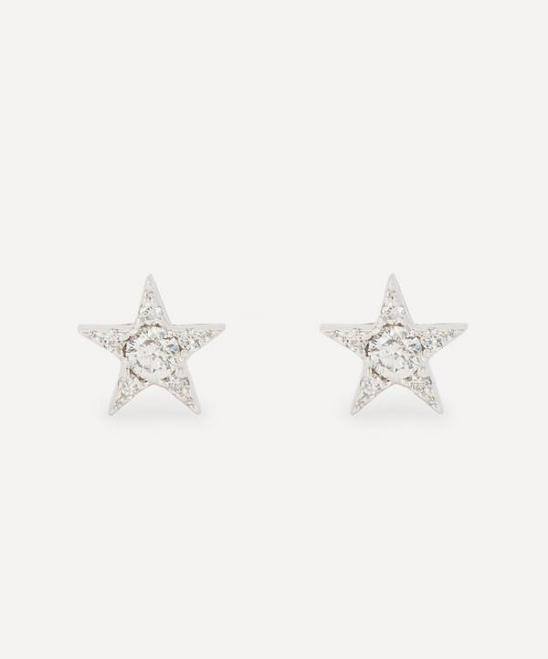 Kojis - 18ct White Gold Diamond Star Stud Earrings image number 0