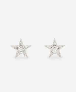 18ct White Gold Diamond Star Stud Earrings