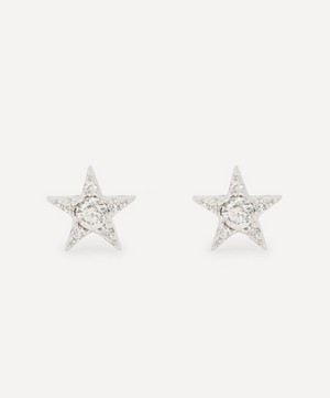 Kojis - 18ct White Gold Diamond Star Stud Earrings image number 0