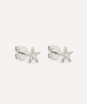 Kojis - 18ct White Gold Diamond Star Stud Earrings image number 1