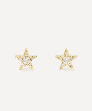 Kojis - 18ct Gold Diamond Star Stud Earrings image number 0