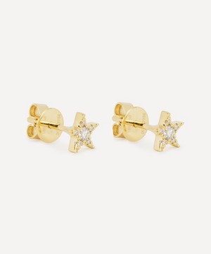 Kojis - 18ct Gold Diamond Star Stud Earrings image number 1