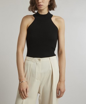 THE UNIFORM - Silk and Cashmere-Blend Chunky Ribbed Vest Top image number 2