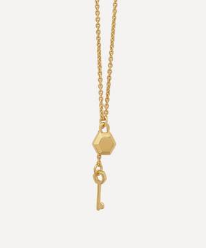 22ct Gold-Plated Mini Lock and Key Pendant Necklace