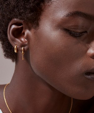 Rachel Jackson - 22ct Gold-Plated Mini Key Huggie Hoop Earrings image number 2