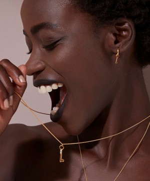 Rachel Jackson - 22ct Gold-Plated Mini Key Huggie Hoop Earrings image number 3