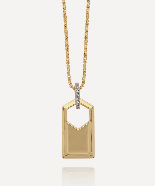 Rachel Jackson - 22ct Gold-Plated Personalised ID Pendant Necklace image number null