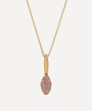 18ct Gold Baby Malak Pink Sapphire Marquise Pendant Necklace