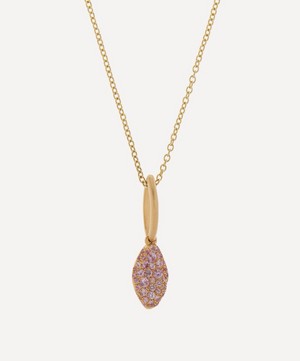 Nada Ghazal - 18ct Gold Baby Malak Pink Sapphire Marquise Pendant Necklace image number 0